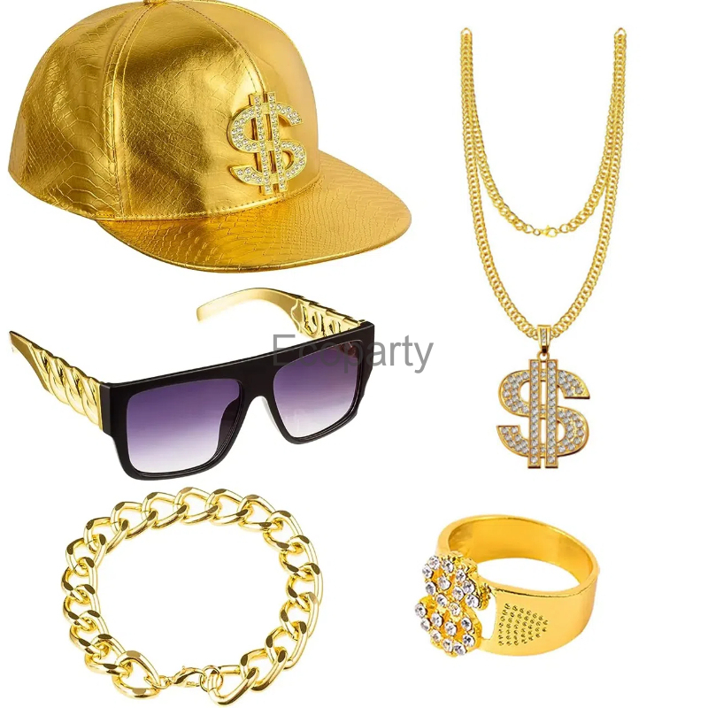 Men Accessories Chain And Bracelet - 80s 90s Hip Hop Costume Accessories