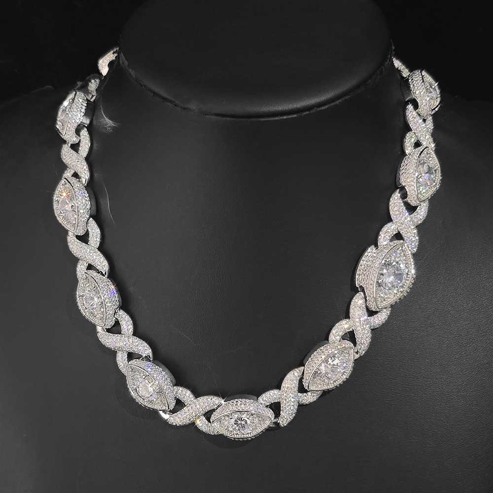 15MM Iced Out Evil Eye Infinit - đánh giá và giá Men Accessories Evil Eye