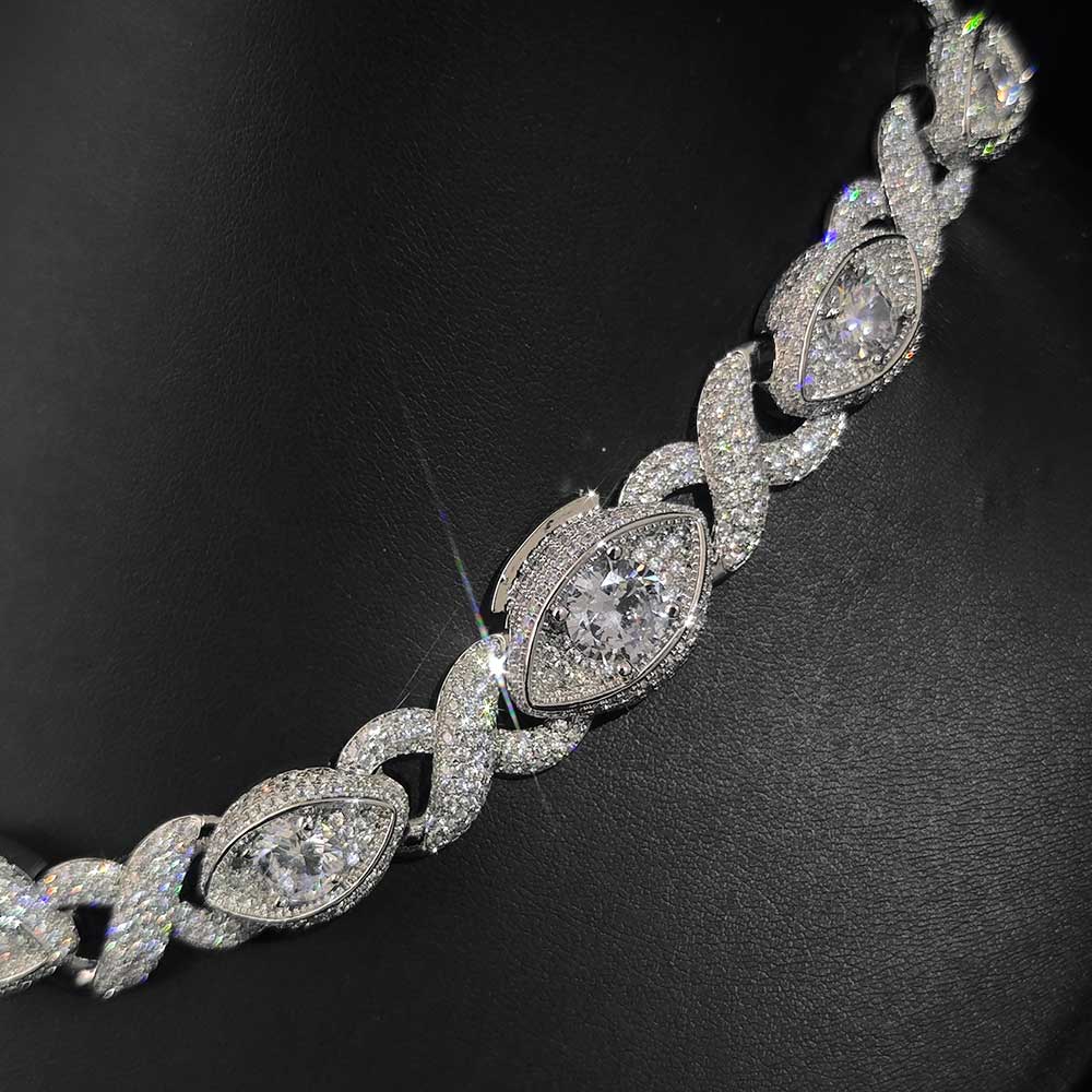 15MM Iced Out Evil Eye Infinit - đánh giá và giá Men Accessories Evil Eye