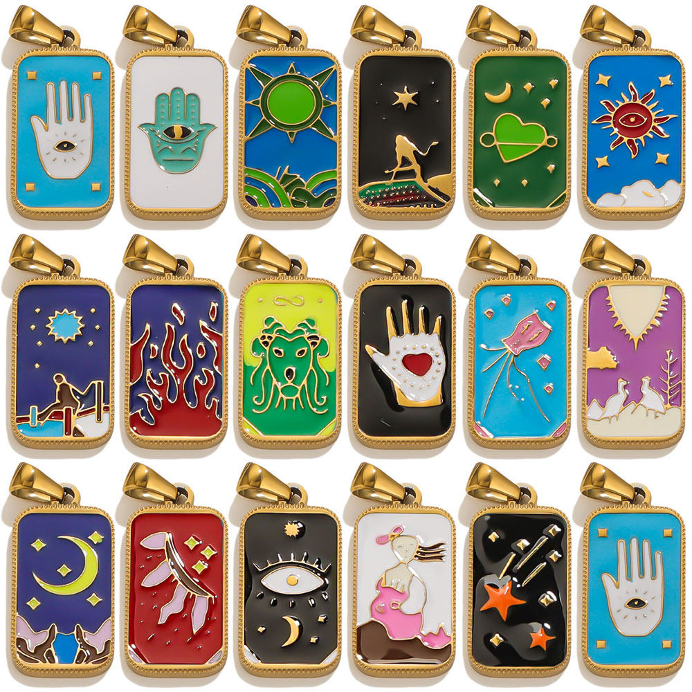 5pcs Stainless Steel Enamel Ta - đánh giá và giá Men Accessories Evil Eye