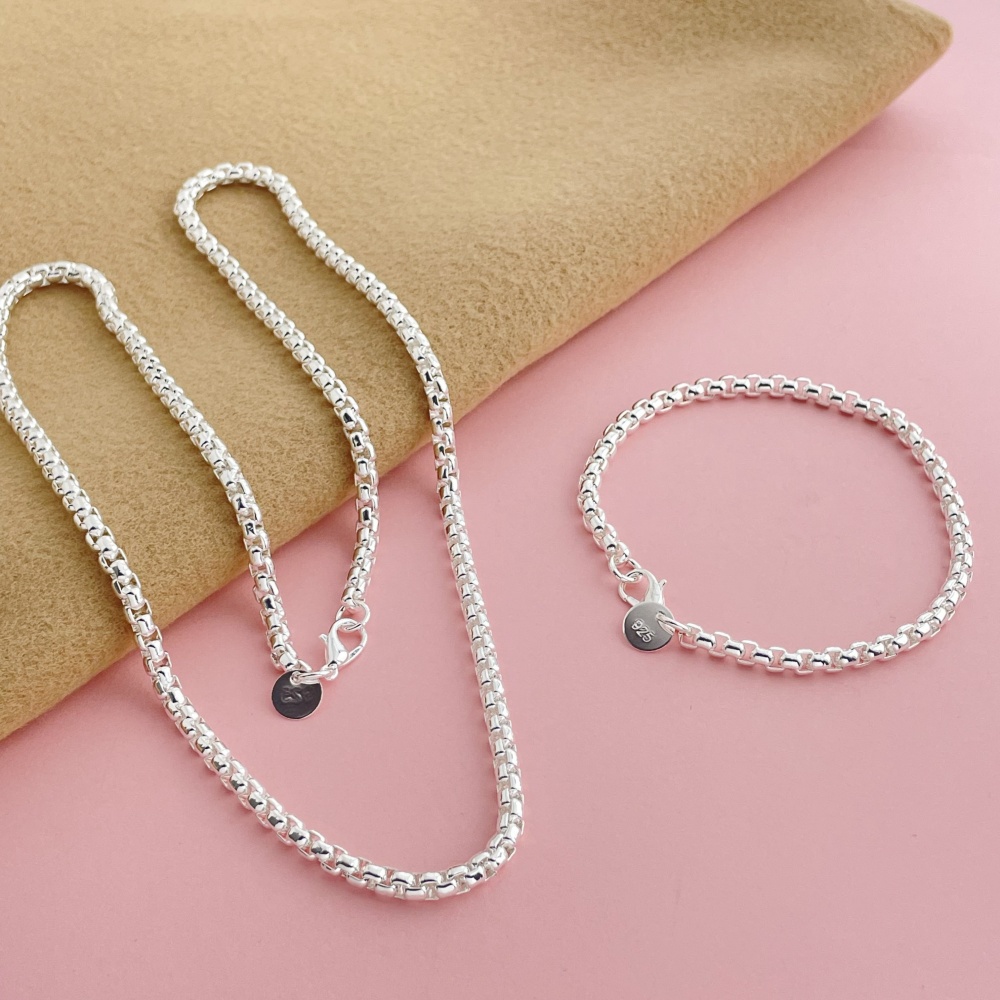 925 Sterling Silver 4mm Round  - đánh giá và giá Men Accessories Chain And Bracelet