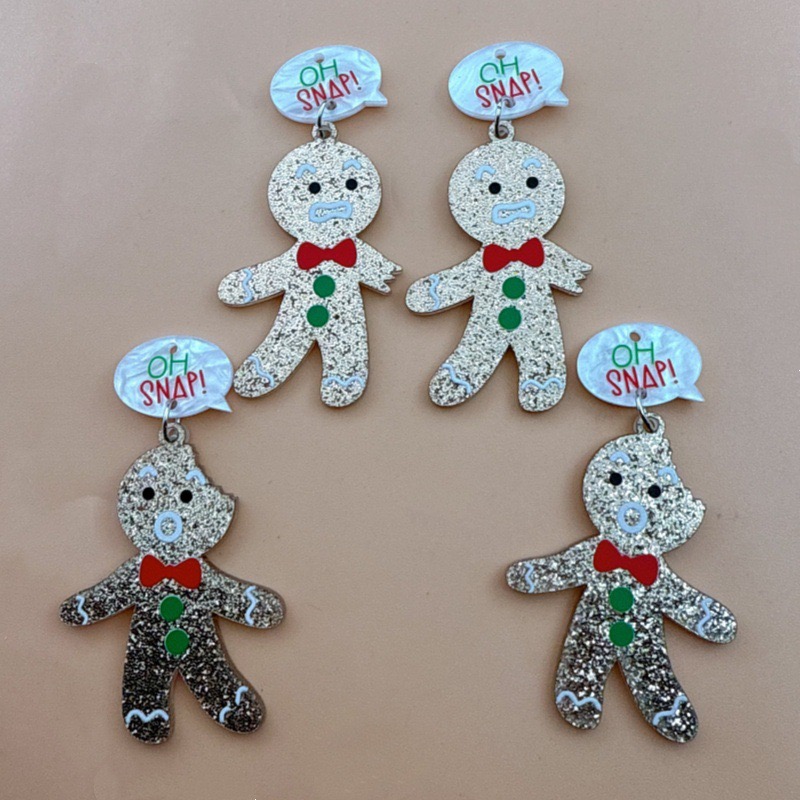 10pcs Cute Christmas Gingerbre - đánh giá và giá Men Accessories Earrings