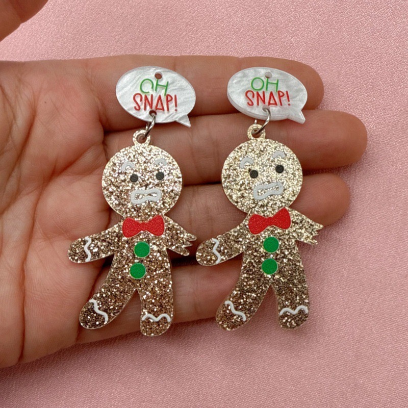 10pcs Cute Christmas Gingerbre - đánh giá và giá Men Accessories Earrings