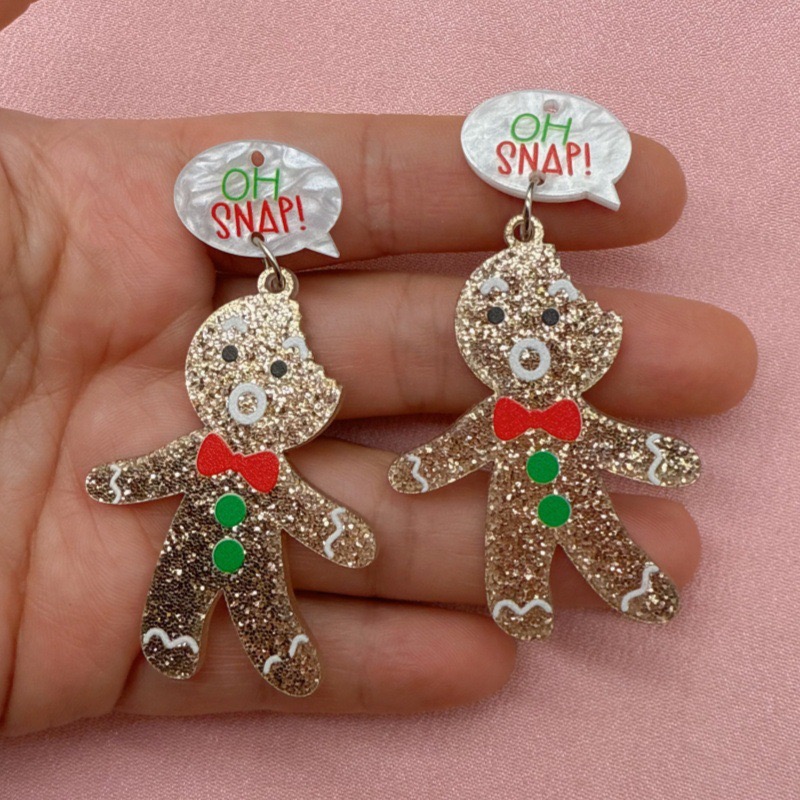 10pcs Cute Christmas Gingerbre - đánh giá và giá Men Accessories Earrings
