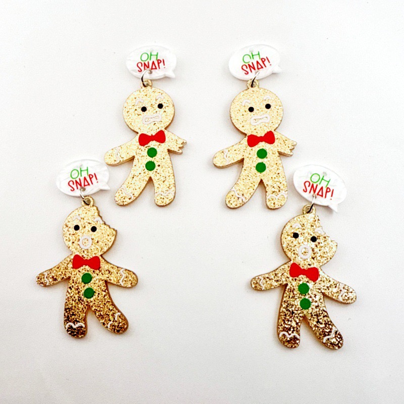 10pcs Cute Christmas Gingerbre - đánh giá và giá Men Accessories Earrings