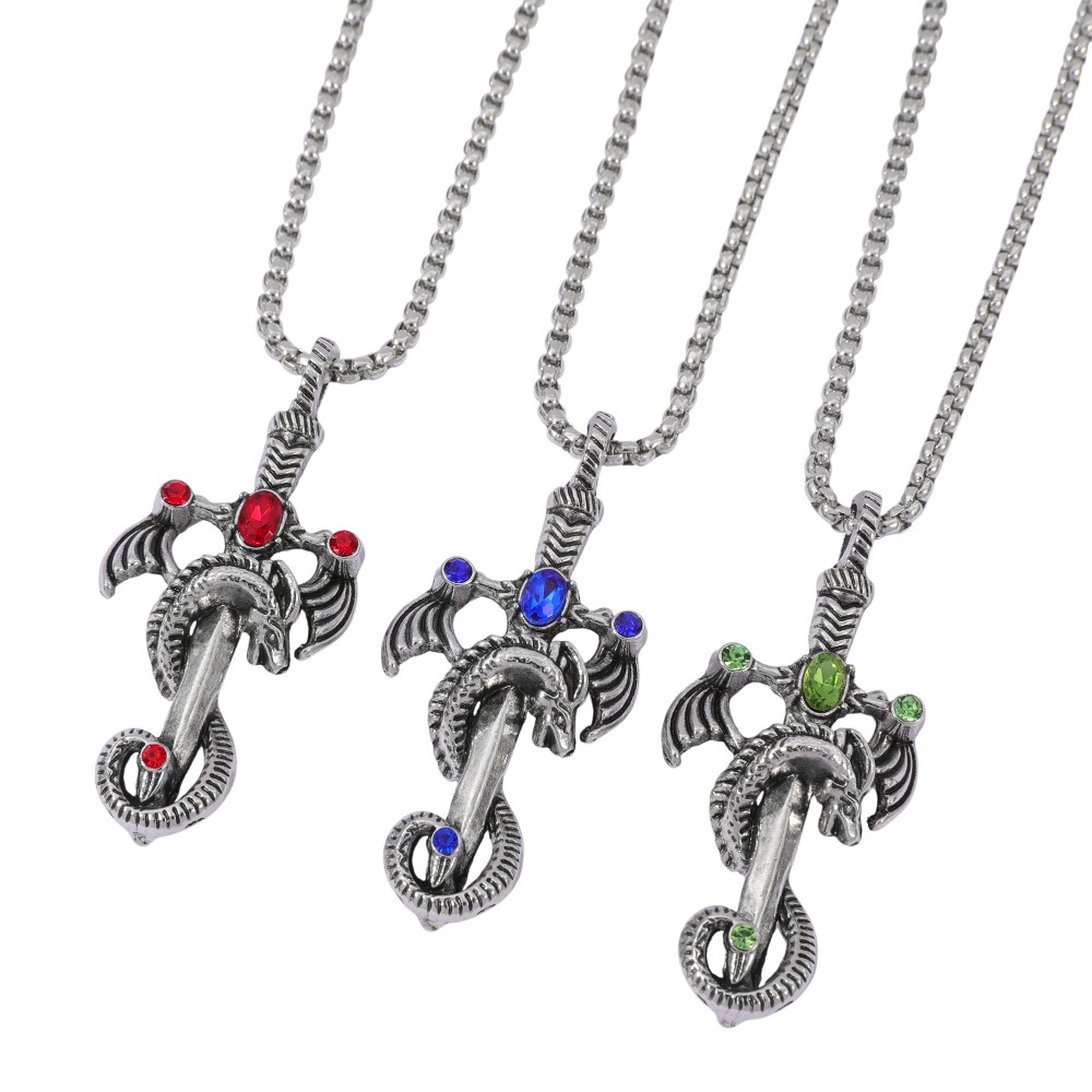 Retro Multicolor Gem Dragon Sw - đánh giá và giá Men Accessories Necklace