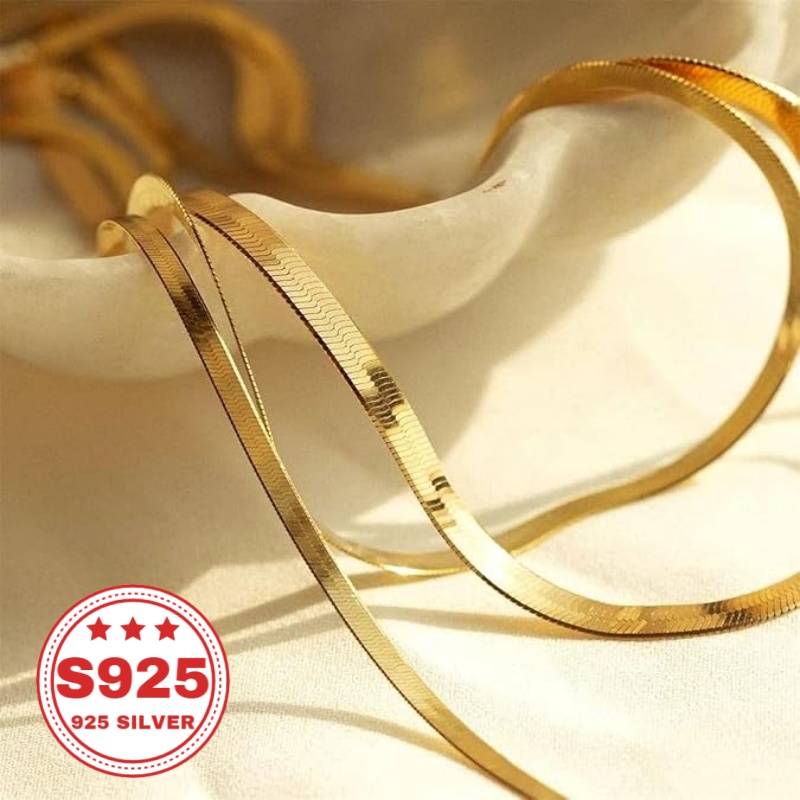 24K gold-plated flat snake cha - đánh giá và giá Men Accessories Necklace
