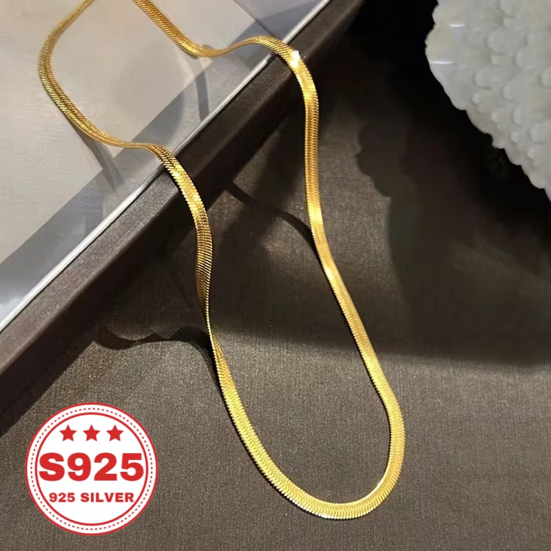 24K gold-plated flat snake cha - đánh giá và giá Men Accessories Necklace