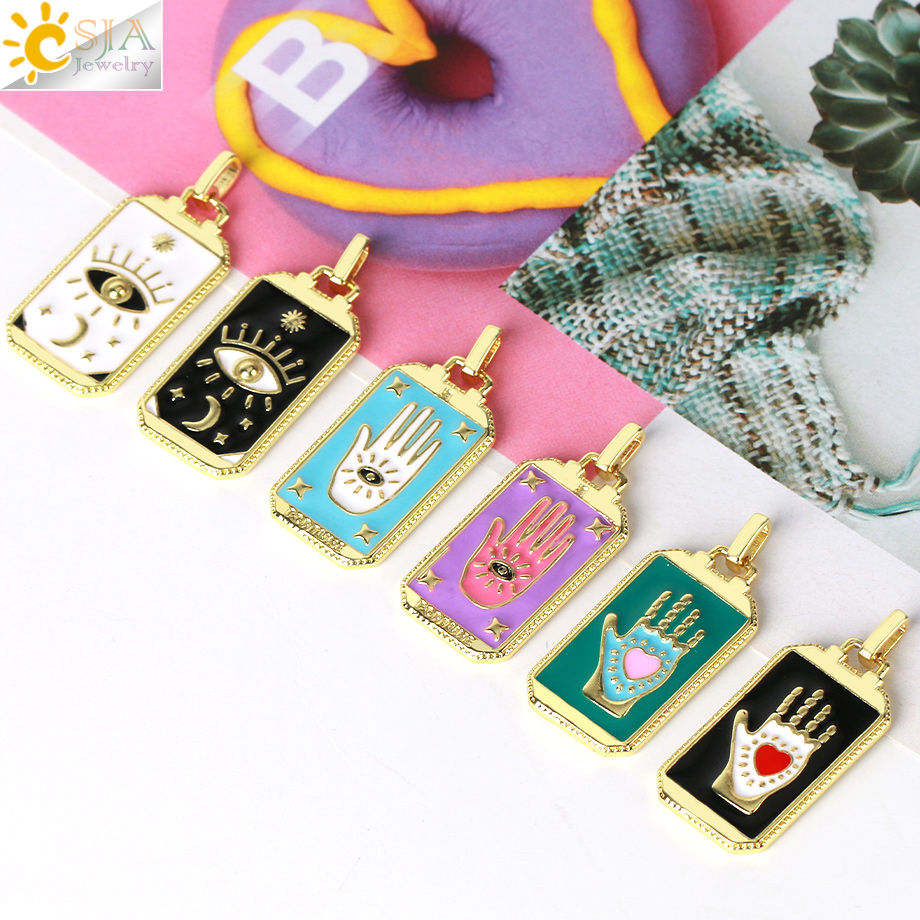 CSJA Hình Học Lớn Mặt Dây Chuy - đánh giá và giá Men Accessories Evil Eye