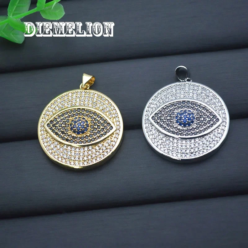 Big Round Full Cubic Zirconia  - đánh giá và giá Men Accessories Evil Eye