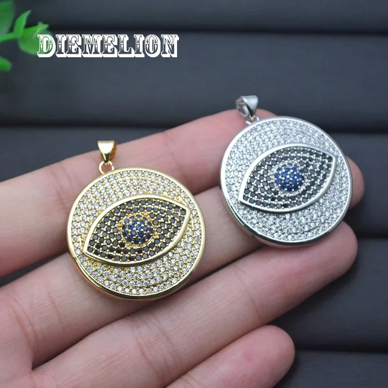 Big Round Full Cubic Zirconia  - đánh giá và giá Men Accessories Evil Eye