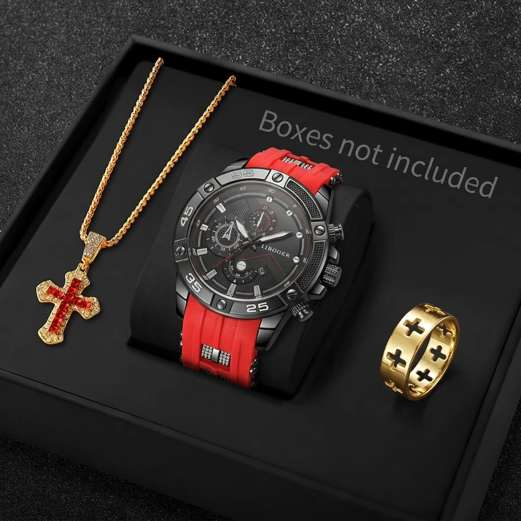 3PCS Fashion Male Sports Watch - đánh giá và giá Men Accessories Gadgets
