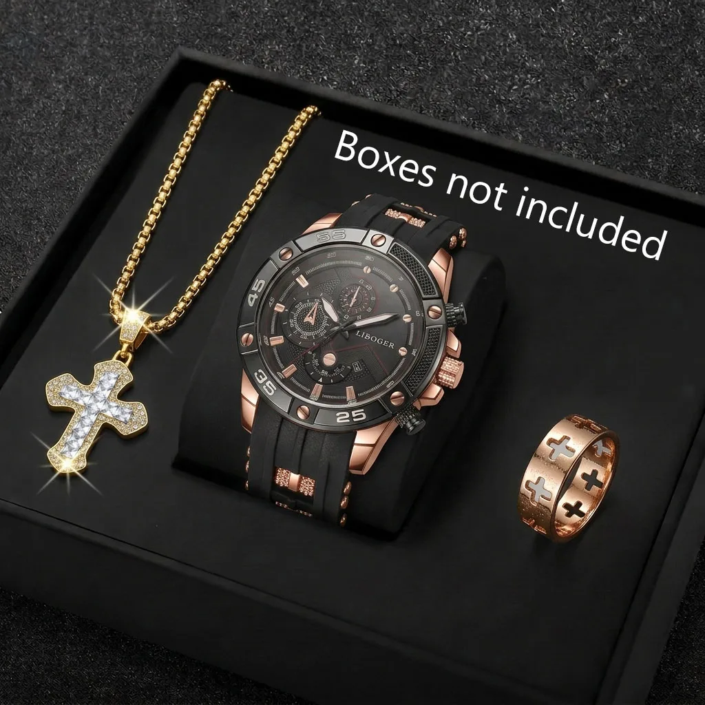 3PCS Fashion Male Sports Watch - đánh giá và giá Men Accessories Gadgets