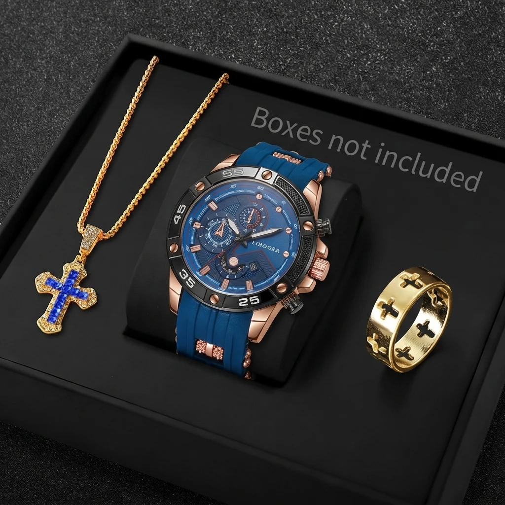 3PCS Fashion Male Sports Watch - đánh giá và giá Men Accessories Gadgets